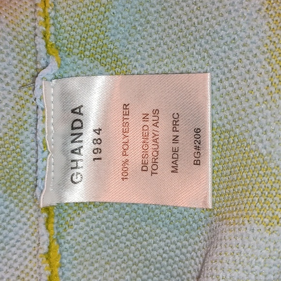 Ghanda Clotting mini Chrissy Dress Size L Baby blue and guacamole yellow. - Picture 13 of 14